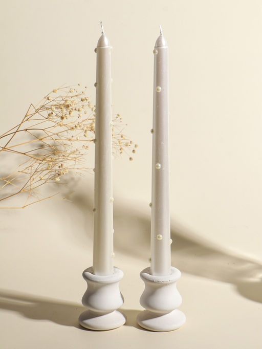 Набор свечей античных Белый жемчуг, 2.3?25 см, 2 шт., 7.6?28?2.3 см