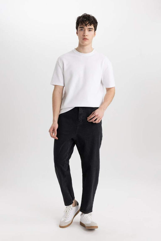 Свободные джинсовые брюки скинни с напуском - Defacto фото 3