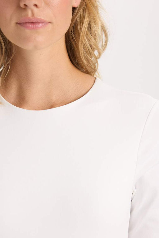 Женская базовая футболка обычного кроя с круглым вырезом и короткими рукавами - Defacto фото 5