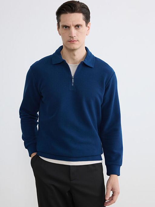 Polo Yaka Erkek Sweatshirt