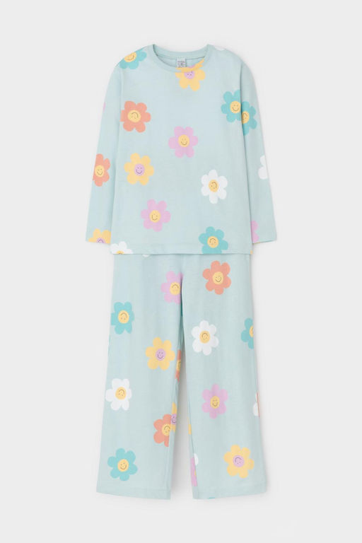 К 1622/25/голубой опал,цветы пижама для дев
