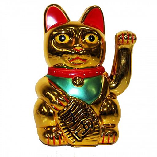 Манеки Неко Кошка золотая оберег на процветание