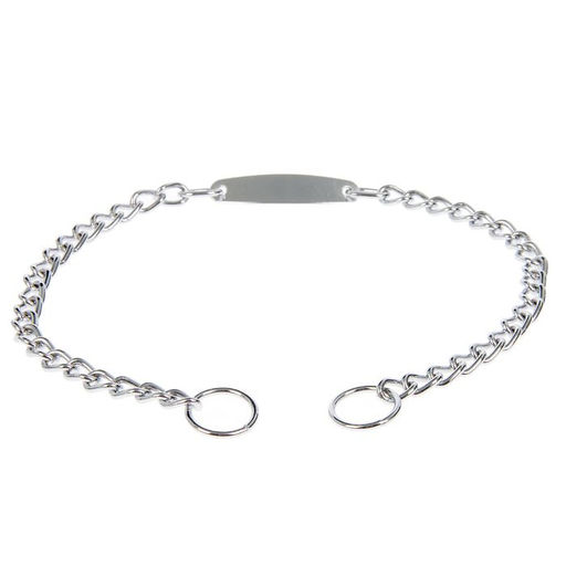 Ошейник - удавка с табличкой под гравировку, 50 см, толщина проволоки 2,5 мм - Пижон фото 2