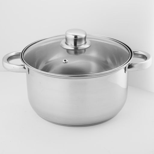 Кастрюля нерж. 3,5 л, 20 см, стекл. крышка, арт. ВЕ-157/2