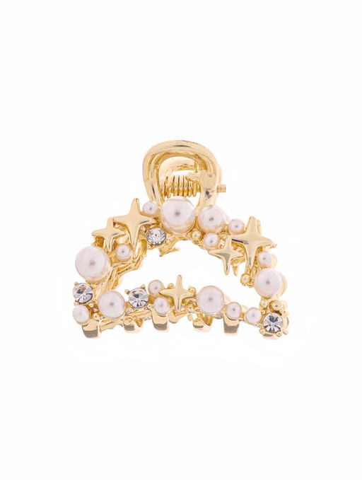 Цена за 6 шт. Крабик для волос «Саманта галант», дуга, 3 см, золото