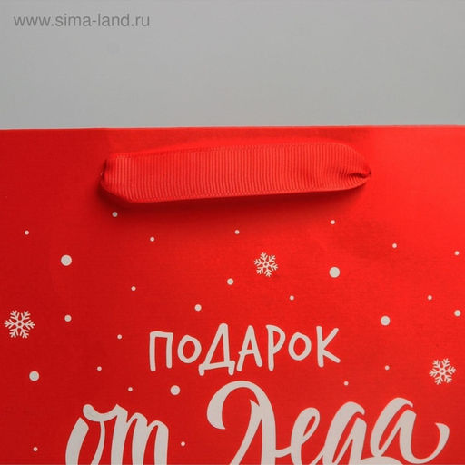 Цена за 2 шт. Пакет подарочный новогодний ламинированный Подарок от Деда Мороза, MS 18?23?10 см
