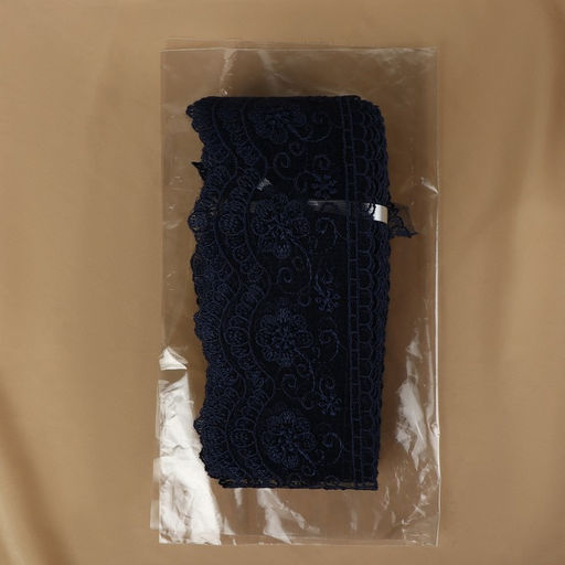 Кружево на сетке, 80 мм, 11±1 м, тёмно-синее