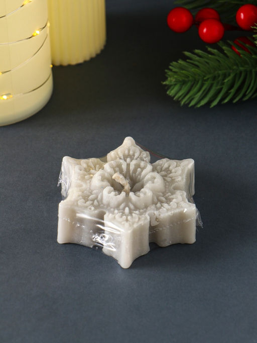 Цена за 2 шт. Свеча новогодняя Звездочка ажурная, 757025 мм, серебро - Simaland фото 3