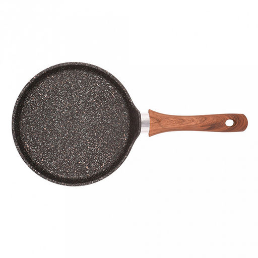 Сковорода блинная с тефлоновым покрытием д22см "Granit Ultra", h2см, ручка из термостойкого пластика, гранитный (Россия) - можно использовать металлические кухонные принадлежности