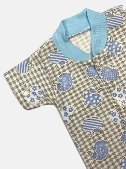 Кофта супрем с коротким рукавом, арт.C-KF125-SU, голубой яблоки - Мамин малыш фото 3