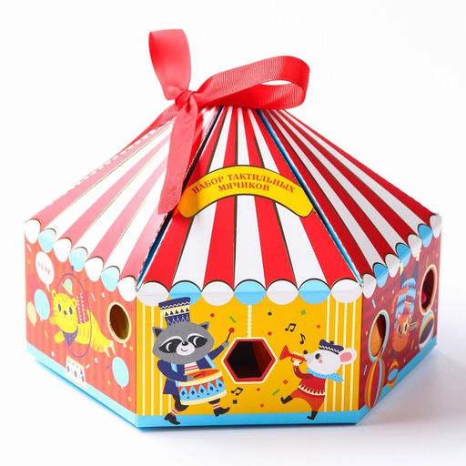 Развивающие тактильные мячики Крошка Я «Цирк», с пищалкой, в наборе 9 шт.