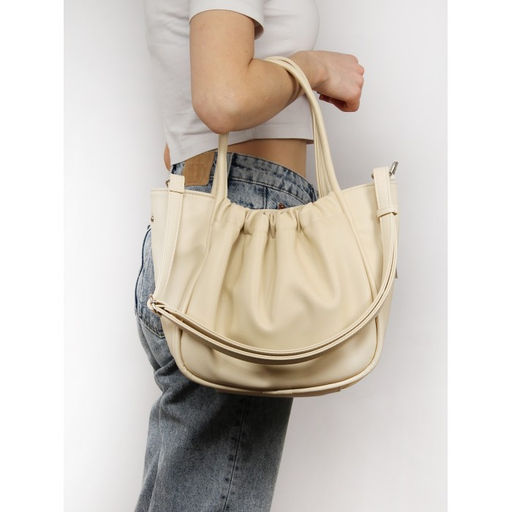 Сумка женская искусственная кожа ADEL-285, 3отд.2внут.карм. плечевой ремень, бежевый 260365 - Adelia фото 5