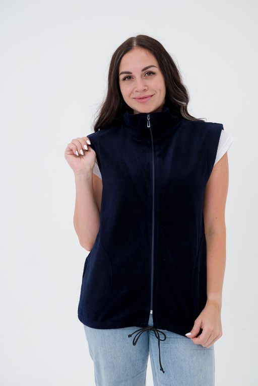 Жилет женский из велюра синий макс - Амадэль фото 2