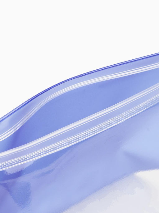 Цена за 3 шт. Косметичка для бассейна с застёжка зип-лок, без рисунка, прозрачная/синяя