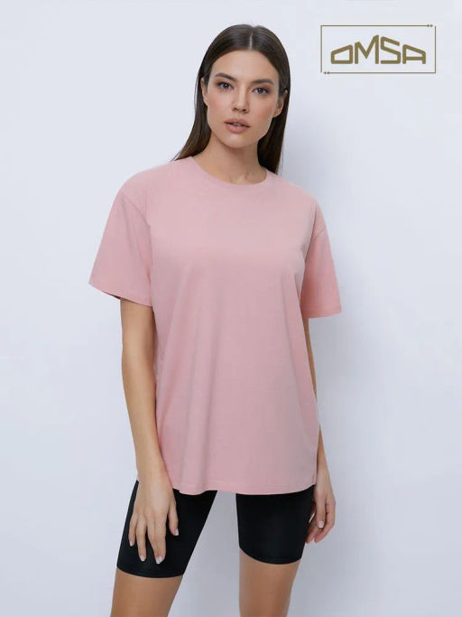 OmT_D1301 Фуфайка (футболка) OVERSIZE, COTTON - pesca - Omsa фото 4