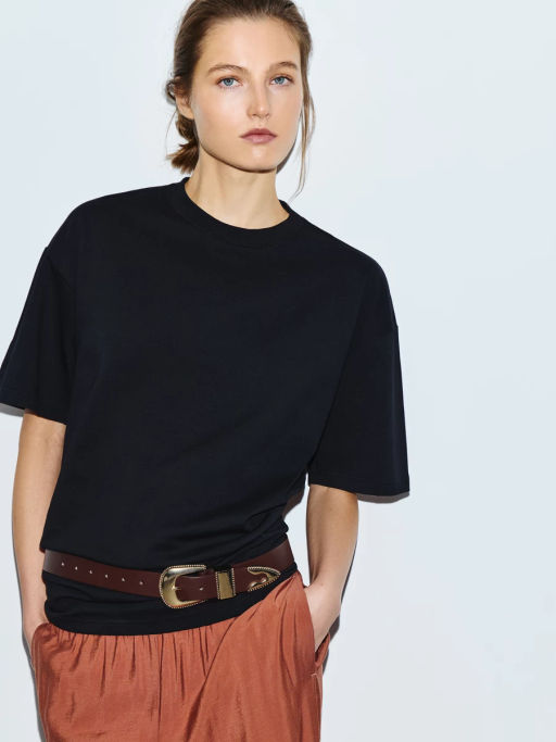Футболка свободного кроя из хлопка OVERSIZE0726-50 / Zarina