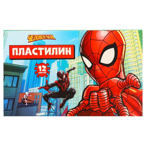 Пластилин 12 цветов, 180 г, Человек паук