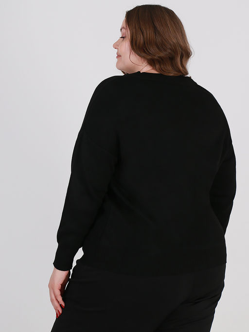 Пуловер женский черный больших размеров - Almond фото 2