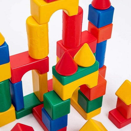 Кубики детские, пластиковые, цветные, 60 штук, 6×6 см