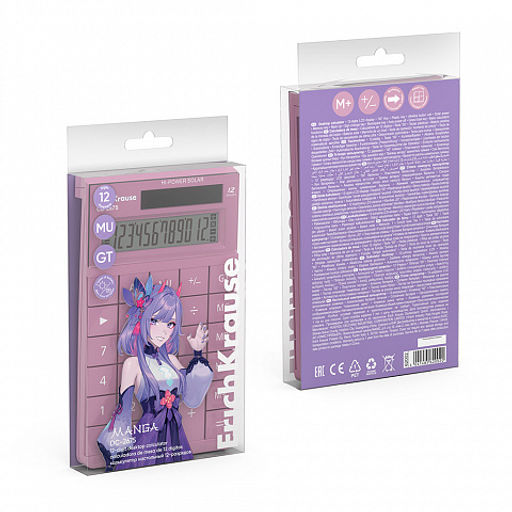 Цена за 1 шт. Калькулятор настольный 12-разрядов ErichKrause DC-2675 Manga, ассорти (в пэт-боксе по 1 шт.)  фото 5