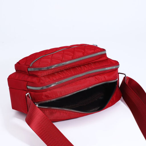 Сумка кросс-боди на молнии, наружный карман, цвет красный - Simaland фото 5
