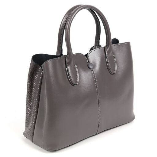 Женская кожаная сумка тоут под змею 5321-220 Грей