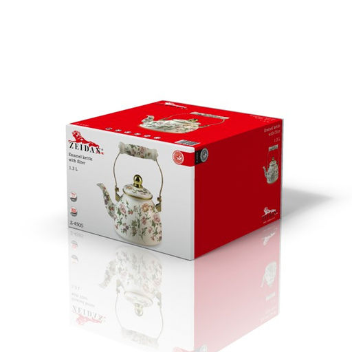 Чайник эмаль ZEIDAN 1,3л подходит д/индукции,ситичко , арт. Z-4505