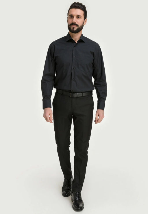 Сорочка мужская длинный рукав GREG 340/119/BLK
