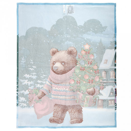 Салфетка хозяйственная 50х60см "Праздник к нам приходит" 3, рогожка 171г/м2, хлопок 100%, без упаковки, "Домашняя мода" (Россия)