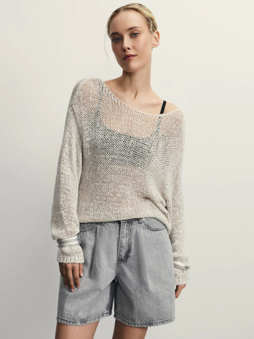 Джинсовые шорты А-силуэта / Zarina фото 18