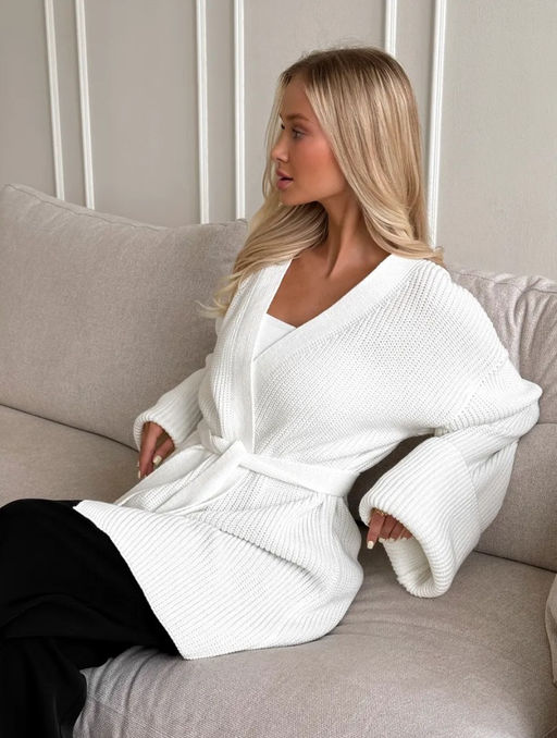 K13042 Кардиган OVER SIZE СЛИВКИ