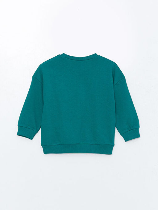 Bisiklet Yaka Uzun Kollu Bask?l? Erkek Bebek Sweatshirt