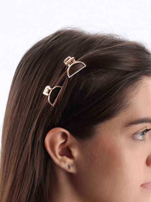 Цена за 6 шт. Крабик для волос «Маргарита», дуга, 2.5 см, золото