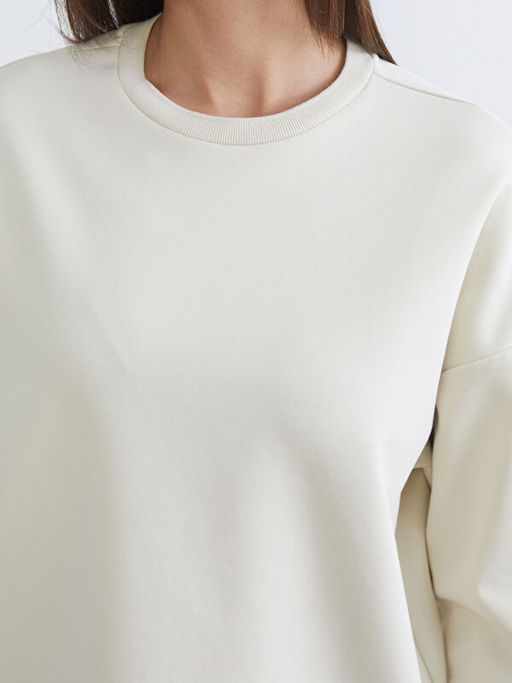 Bisiklet Yaka Oversize Kad?n Sweatshirt