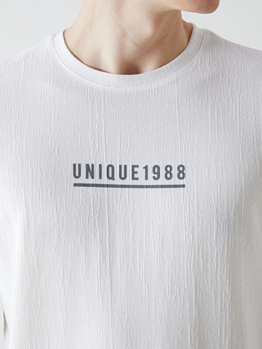 Bisiklet Yaka K?sa Kollu Bask?l? Erkek Ti??rt