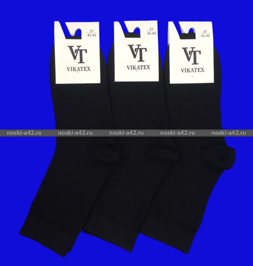 Цена за 10 пар. Викатекс VIKATEX носки мужские с лайкрой арт. 1ВС1 черные 25 (38-40)  фото 8