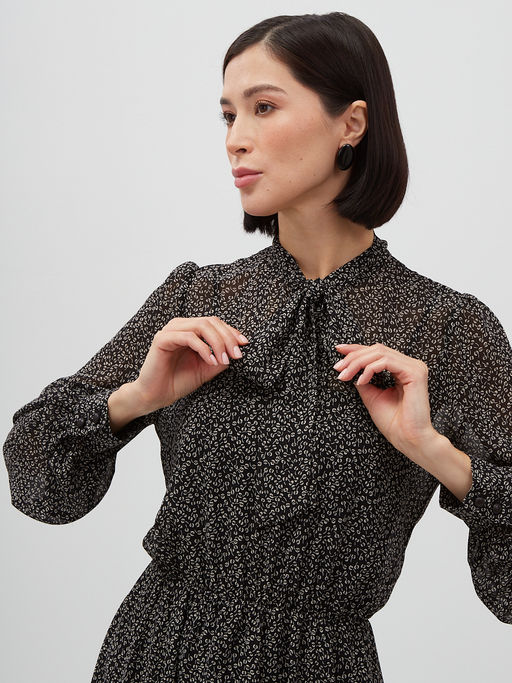 Платье шифон резинка+галстук