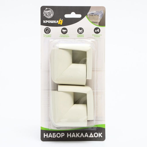 Набор защитных накладок на углы, 4 шт., цвет белый - Крошка я фото 4