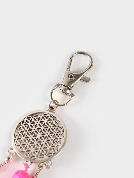 Брелок-кисточка «Ловец снов», 17 см, розовый, серебристый