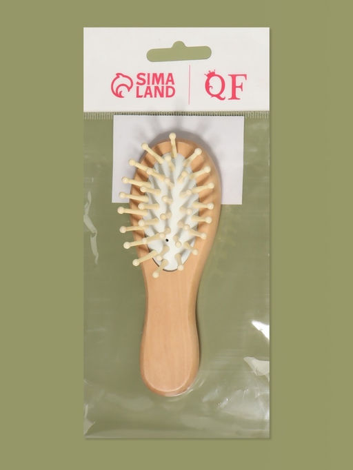 Цена за 2 шт. Расчёска - мини массажная, деревянная, 4×11.5 (±1) см