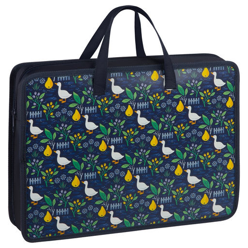 Папка на молнии с ручками А4 ArtSpace "Geese on blue" ширина 70мм (ПТЛ-14Л70003) пластик