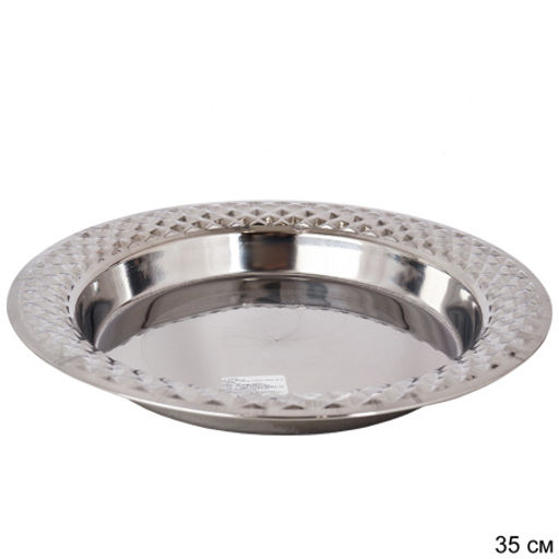 Блюдо 35 см металл глубокое с декором / RS-135 /уп 120/ 0,306* - Галеонтрейд фото 2