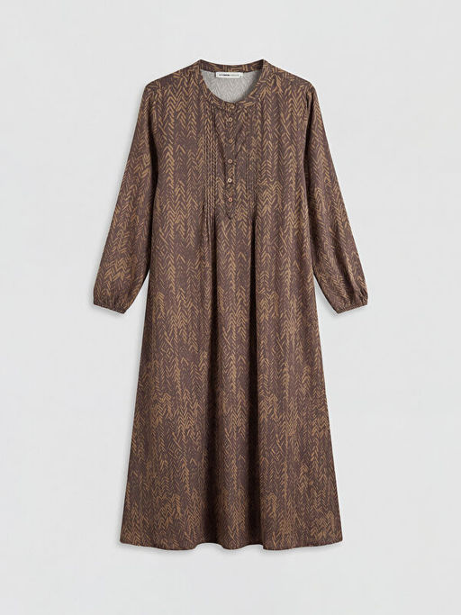 Hakim Yaka Desenli Elbise