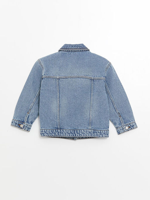 G?mlek Yaka Basic K?z ?ocuk Jean Ceket