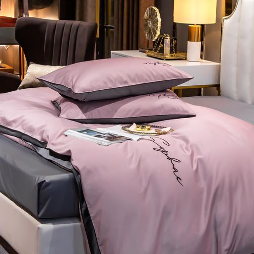 КПБ Mency однотонный с вышивкой MENO017 Евро