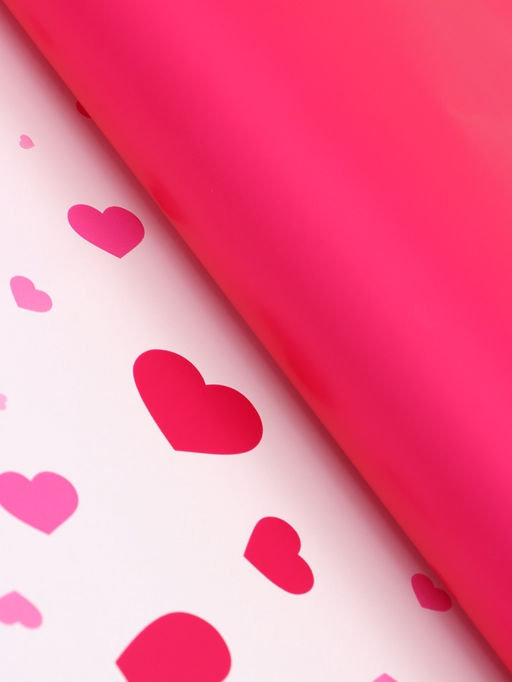 Цена за 20 шт. Пленка для цветов, «Сердца на белом», барби, 57×57 см