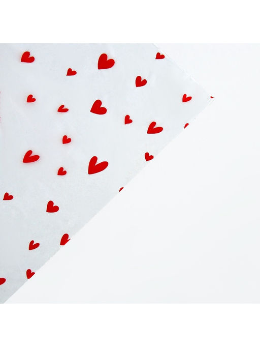 Плёнка для цветов упаковочная тишью влагостойкая Люблю, белая, 0.6?10 м