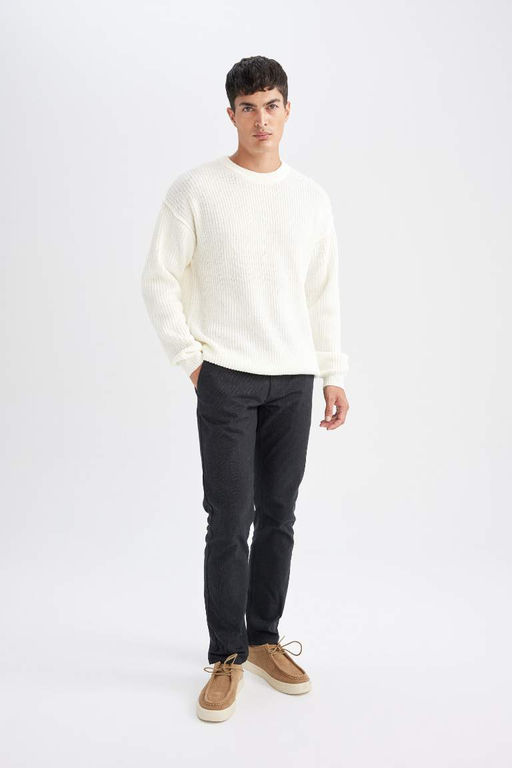 Relax Fit Bisiklet Yaka Basic Duz Triko Kazak - Defacto фото 3