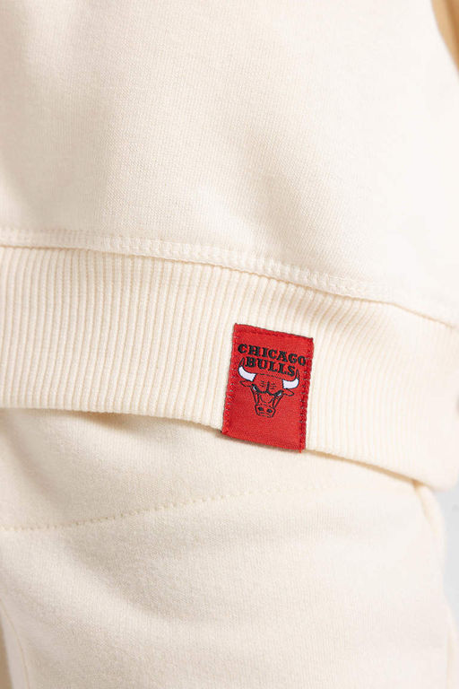 Толстовка свободного кроя с капюшоном NBA Chicago Bulls для девочек - Defacto фото 9