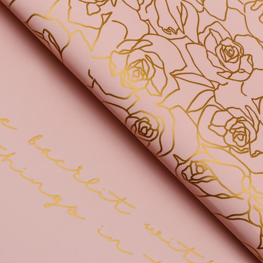 Цена за 20 шт. Пленка для цветов матовая, Любовь и розы, 57х57см, розовый - UPAK LAND фото 2